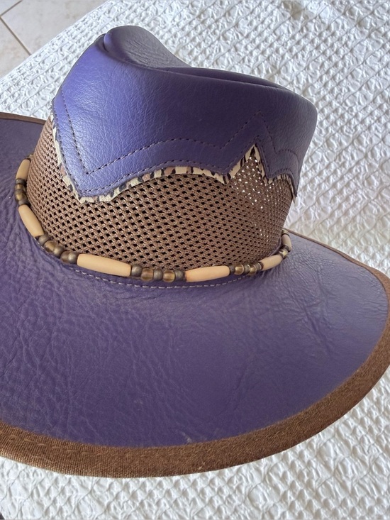 Sabbatini Sierra Leather Hat Purple Brown Mesh Western Women’s Med USA main image 15